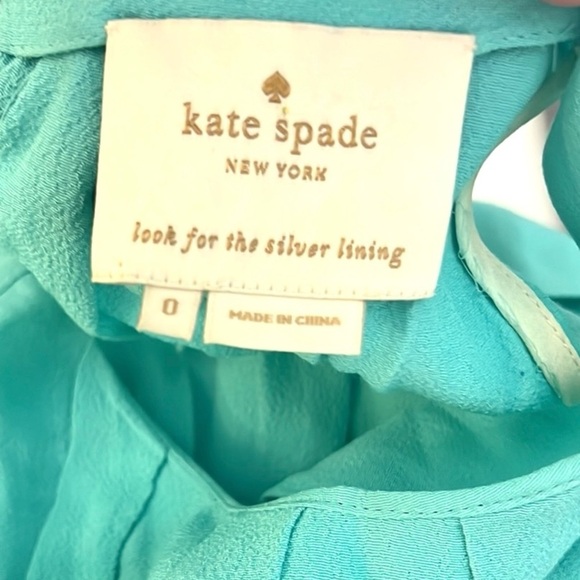 Kate Spade,Coastal Classic Turquoise-Aqua Sleeveless Dress, Tie-Back, EUC,Size 0 - Picture 4 of 11